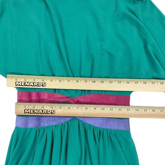 Vintage 70’s Jerry Silverman by Saulino Midi Dress Size Medium Green - Picture 5 of 7